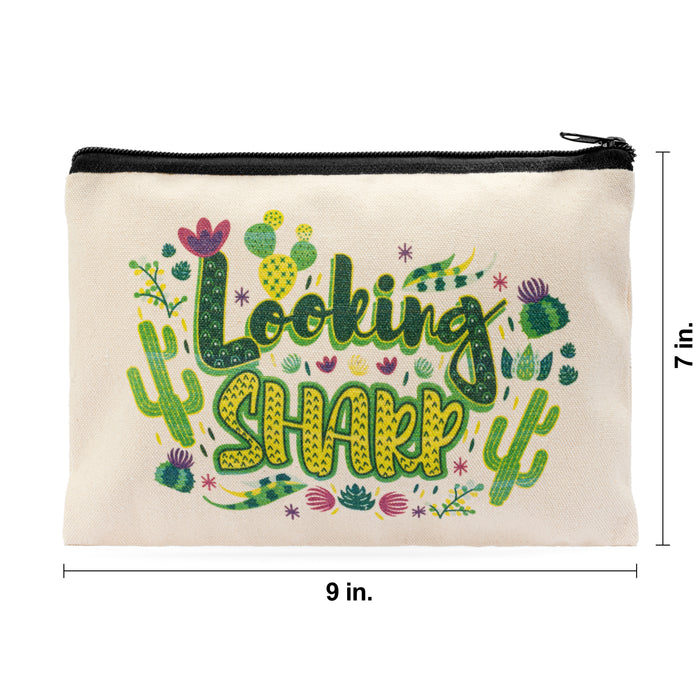 Looking Sharp Canvas Makeup Bag and Travel Pouch