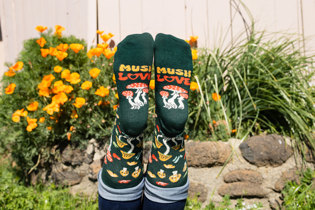 Mush Love Mushroom Socks for Women and Teens