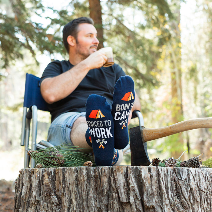 Born To Camp, Forced To Work Socks