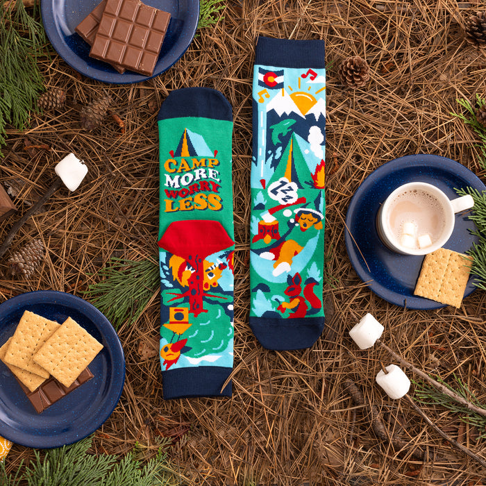 Camp More, Worry Less Socks