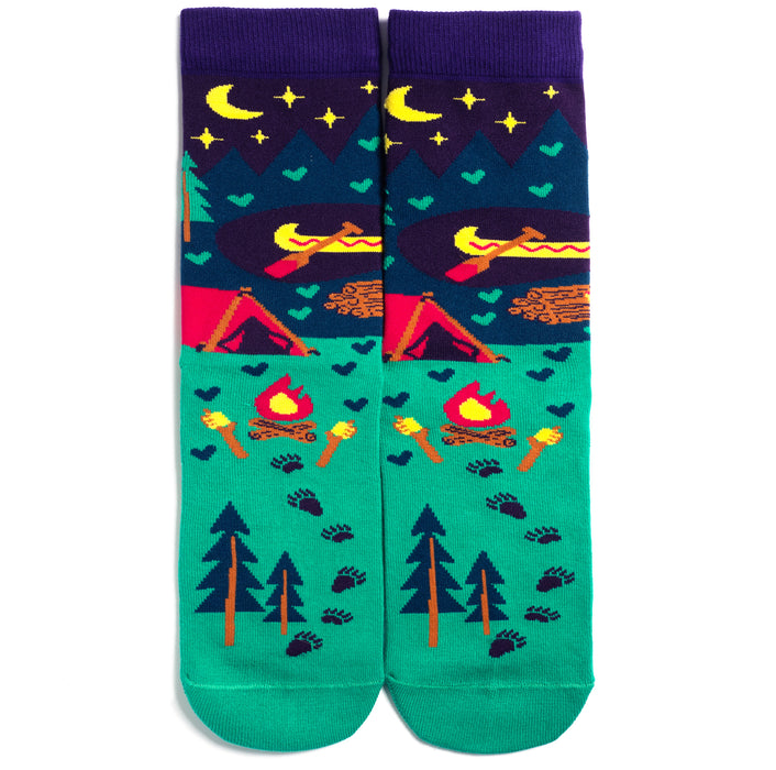 I'd Rather Be Camping Socks (Purple/Teal) Socks