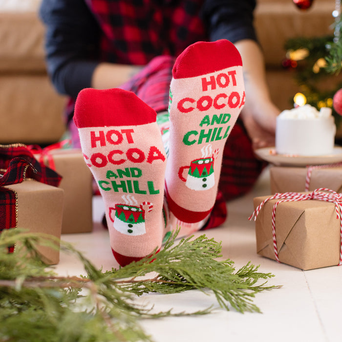 Hot Cocoa and Chill Christmas Socks