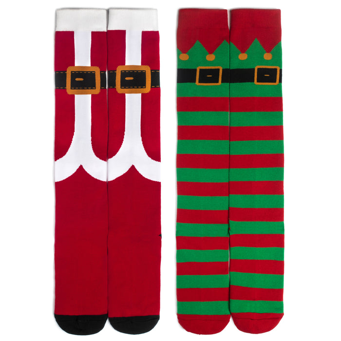 Santa & Elf Knee High Socks (2 Pack)