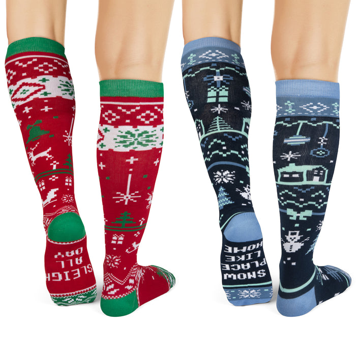 Christmas Sweater Knee High Socks (2 Pack)