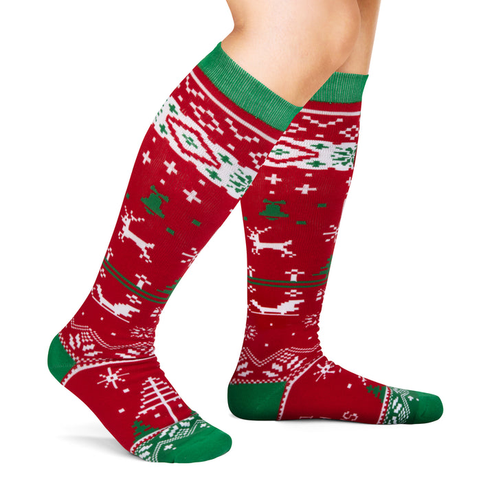 Christmas Sweater Knee High Socks (2 Pack)