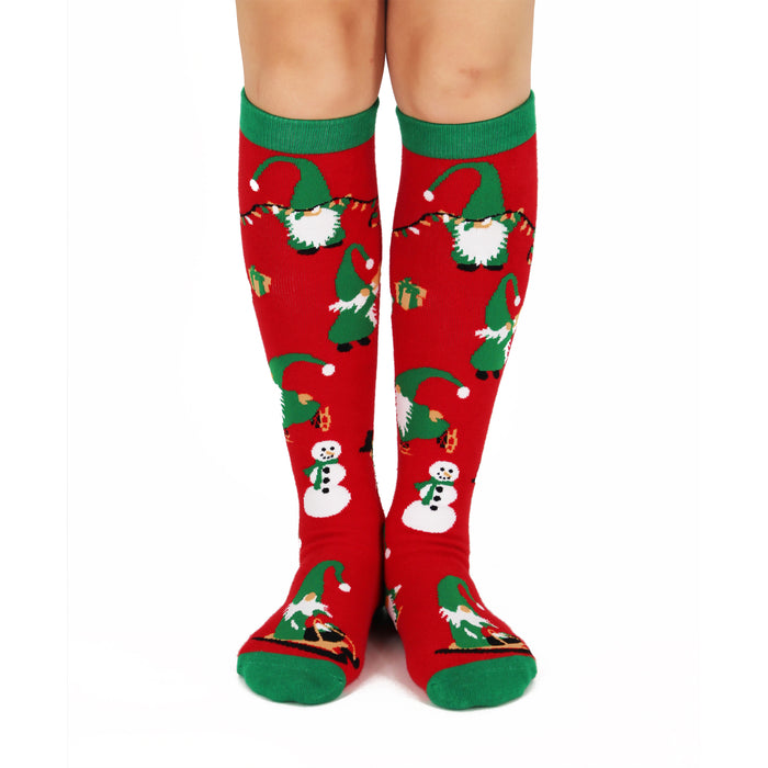 Christmas Gnomes & Trees Knee High Socks (2 Pack)