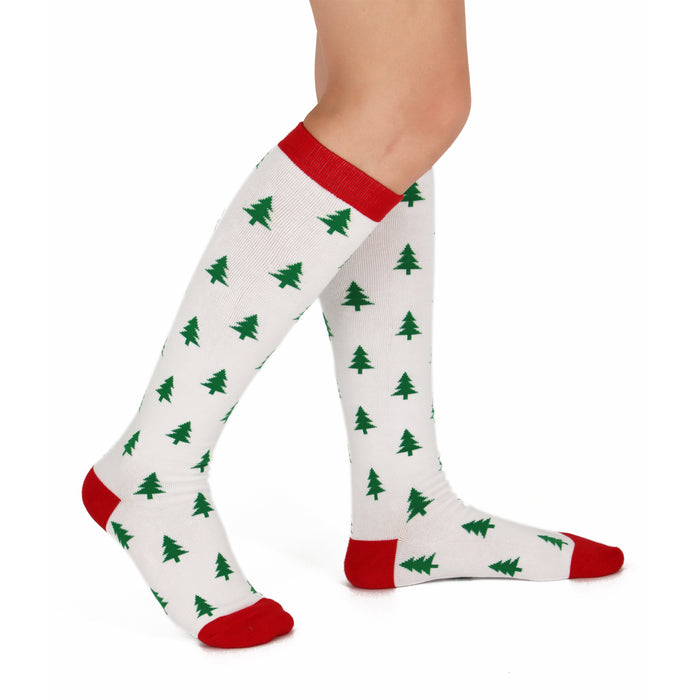 Christmas Gnomes & Trees Knee High Socks (2 Pack)