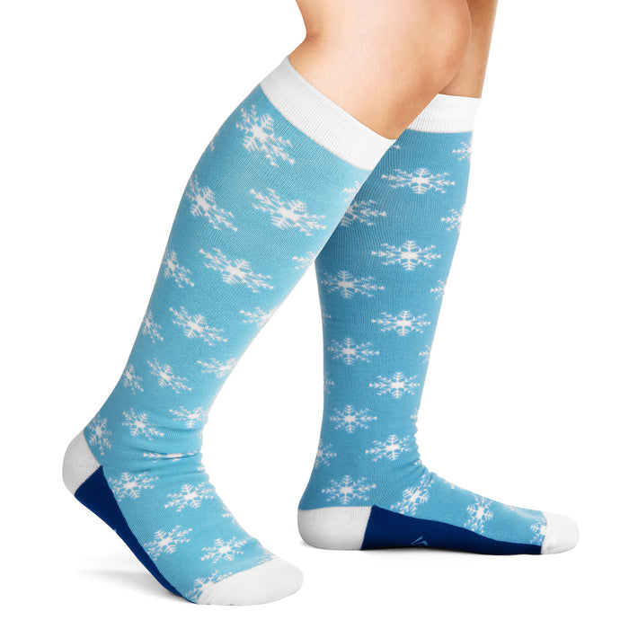 Snowflake & Snowman Knee High Socks (2 Pack)