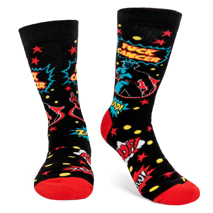 Superhero "F*ck Cancer" Socks