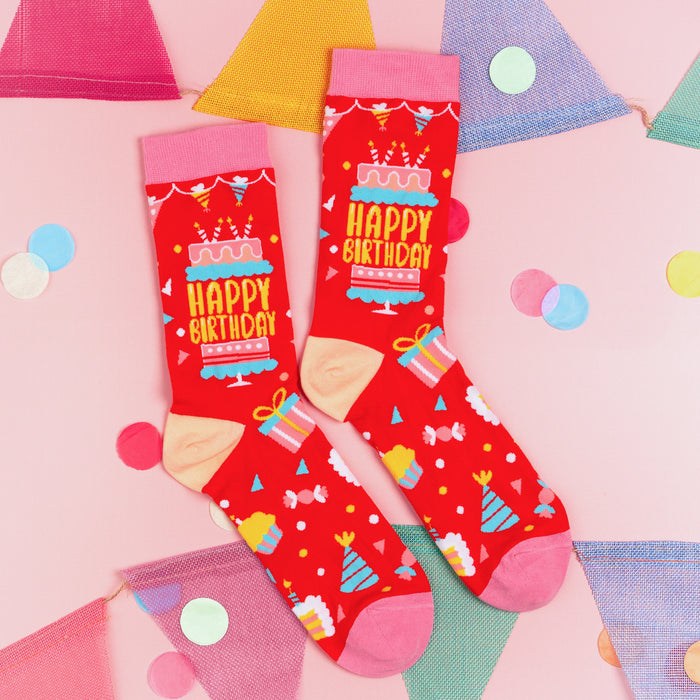 Happy Birthday (Pink) Socks