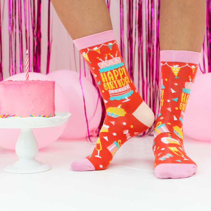 Happy Birthday (Pink) Socks