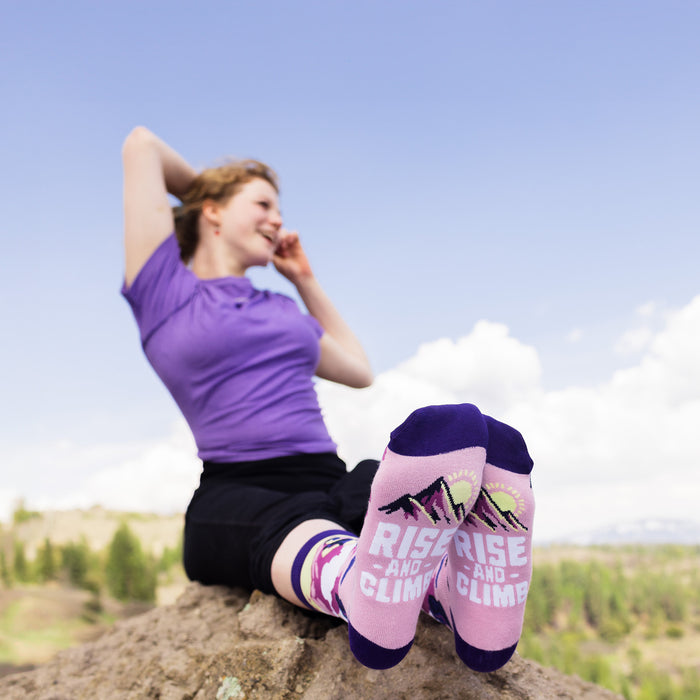 Rise and Climb (Purple) Socks