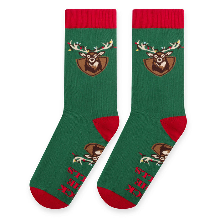 Buck the Halls Funny Socks for Men who Hunt