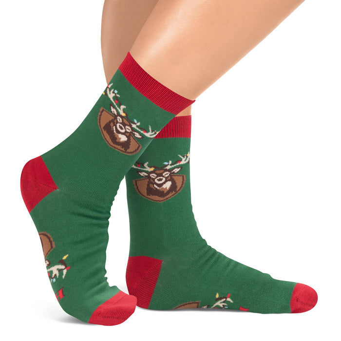 Buck the Halls Funny Socks for Men who Hunt