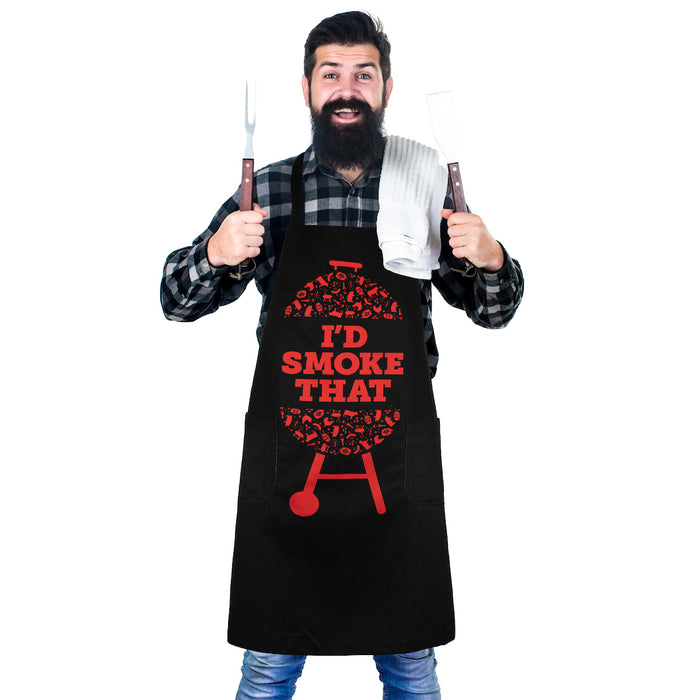 I'd Smoke That Apron - Funny Grilling Apron