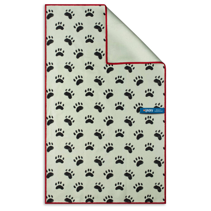 Who Rescued Who Cute Dog Lover Microfiber Kitchen Tea Towel