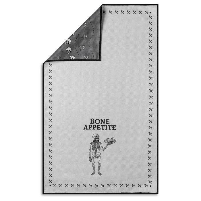 Bone Appétit Gothic Skeleton Microfiber Kitchen Tea Towel