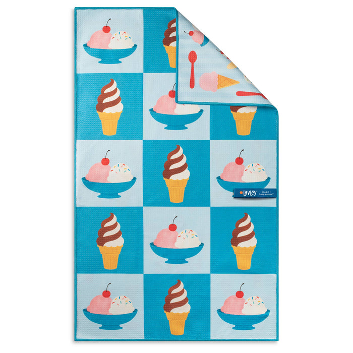 Here's The Scoop Ice Cream Design Microfiber Kitchen Towel