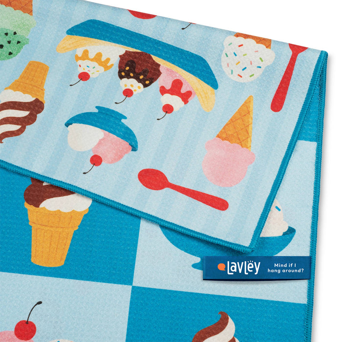 Here's The Scoop Ice Cream Design Microfiber Kitchen Towel