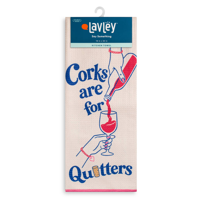 Corks Are for Quitters Funny Wine Microfiber Kitchen Towel
