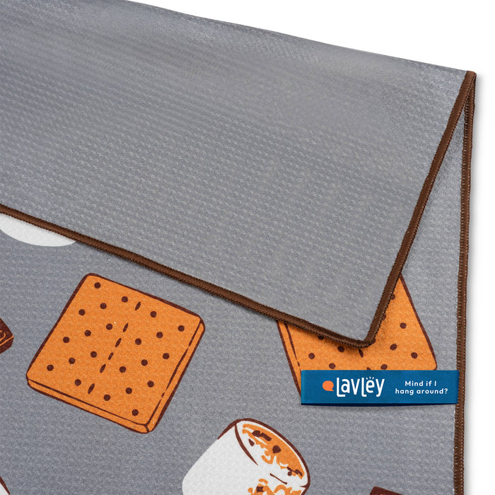 S'more Please Funny Camping Design Microfiber Kitchen Towel