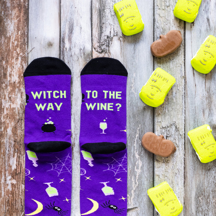 Witch Way To The Wine Socks