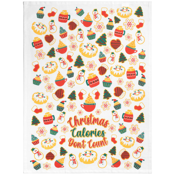 Christmas Calories Don't Count Dish Towel