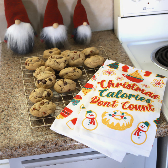 Christmas Calories Don't Count Dish Towel